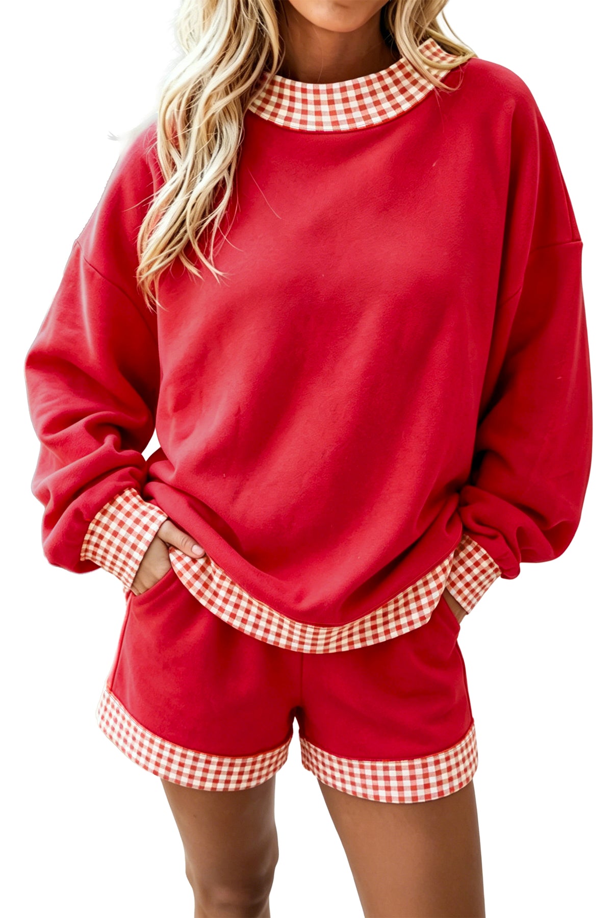 Gingham Pullover w/ Short Set