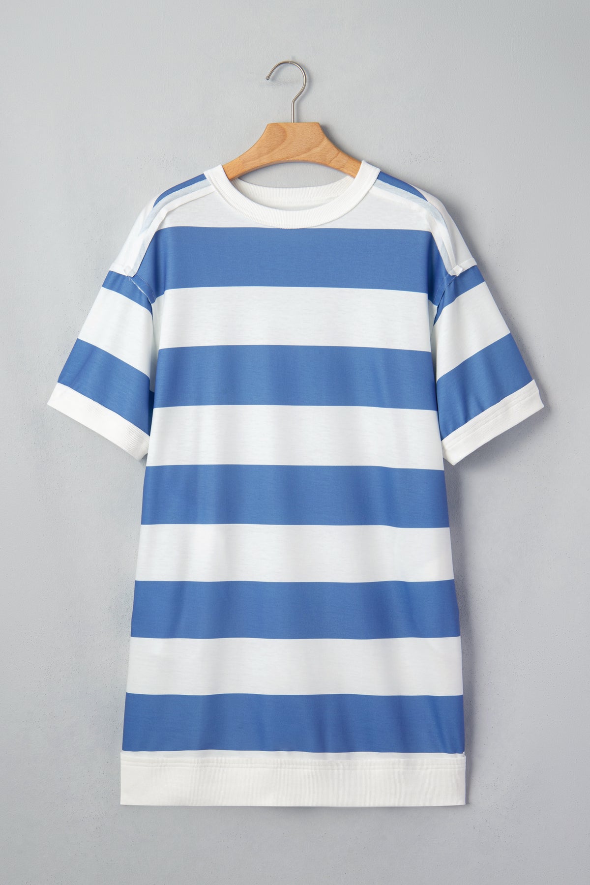 Blue Stripe Casual Tee Dress