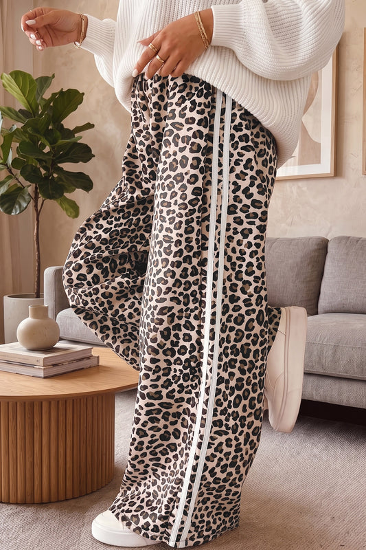 Plus Size Leopard Casual Pants