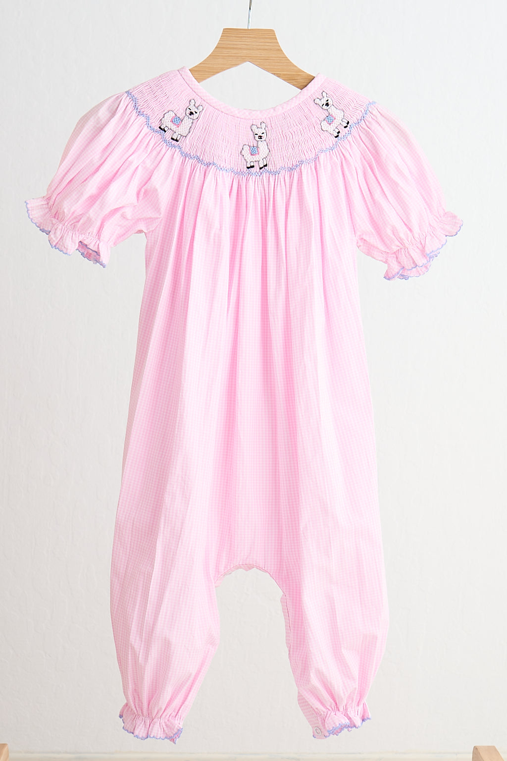 Pink Alpaca Smocked Romper