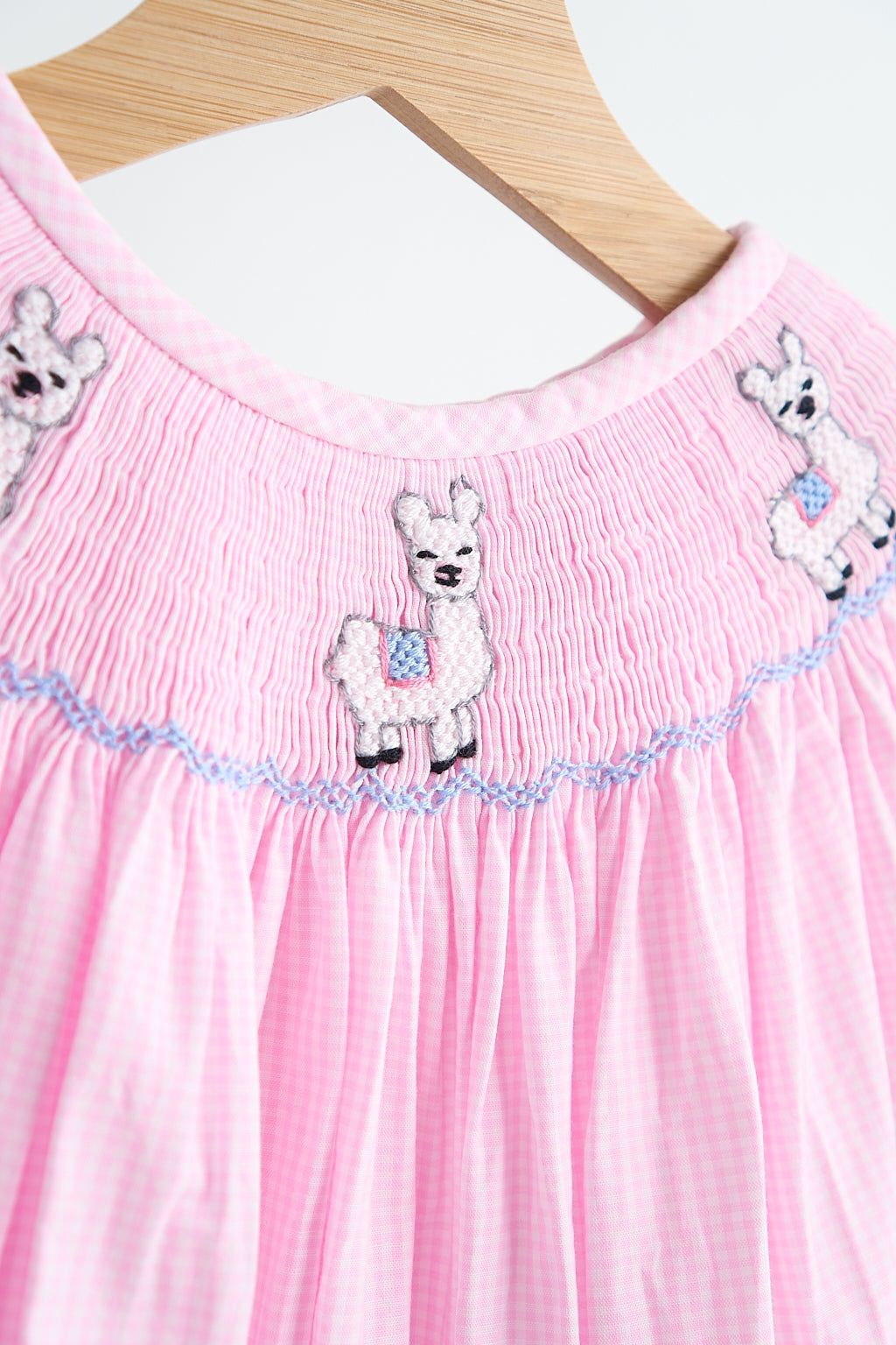 Pink Alpaca Smocked Romper