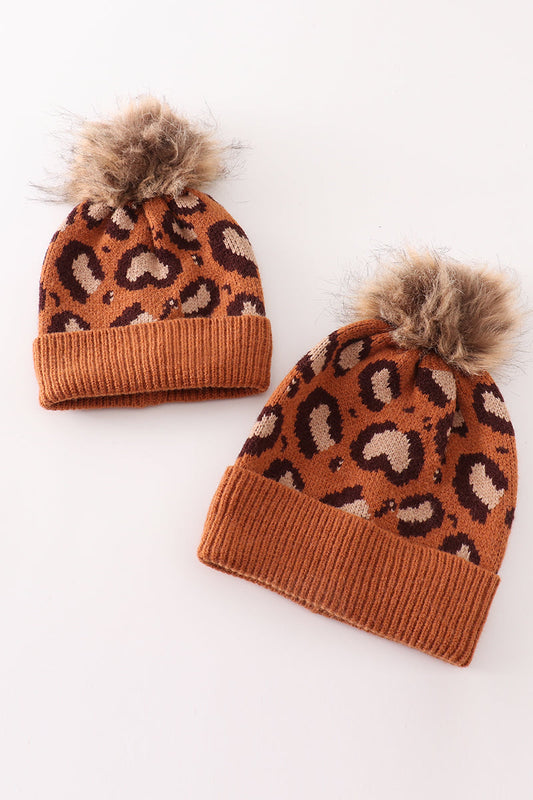 Leopard PomPom Beanie