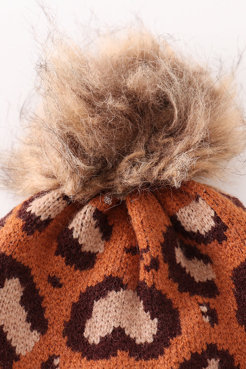 Leopard PomPom Beanie