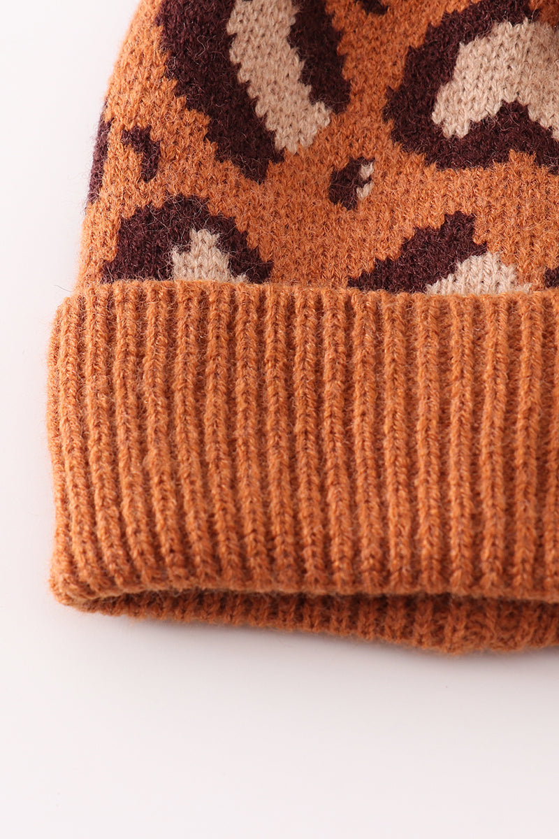 Leopard PomPom Beanie