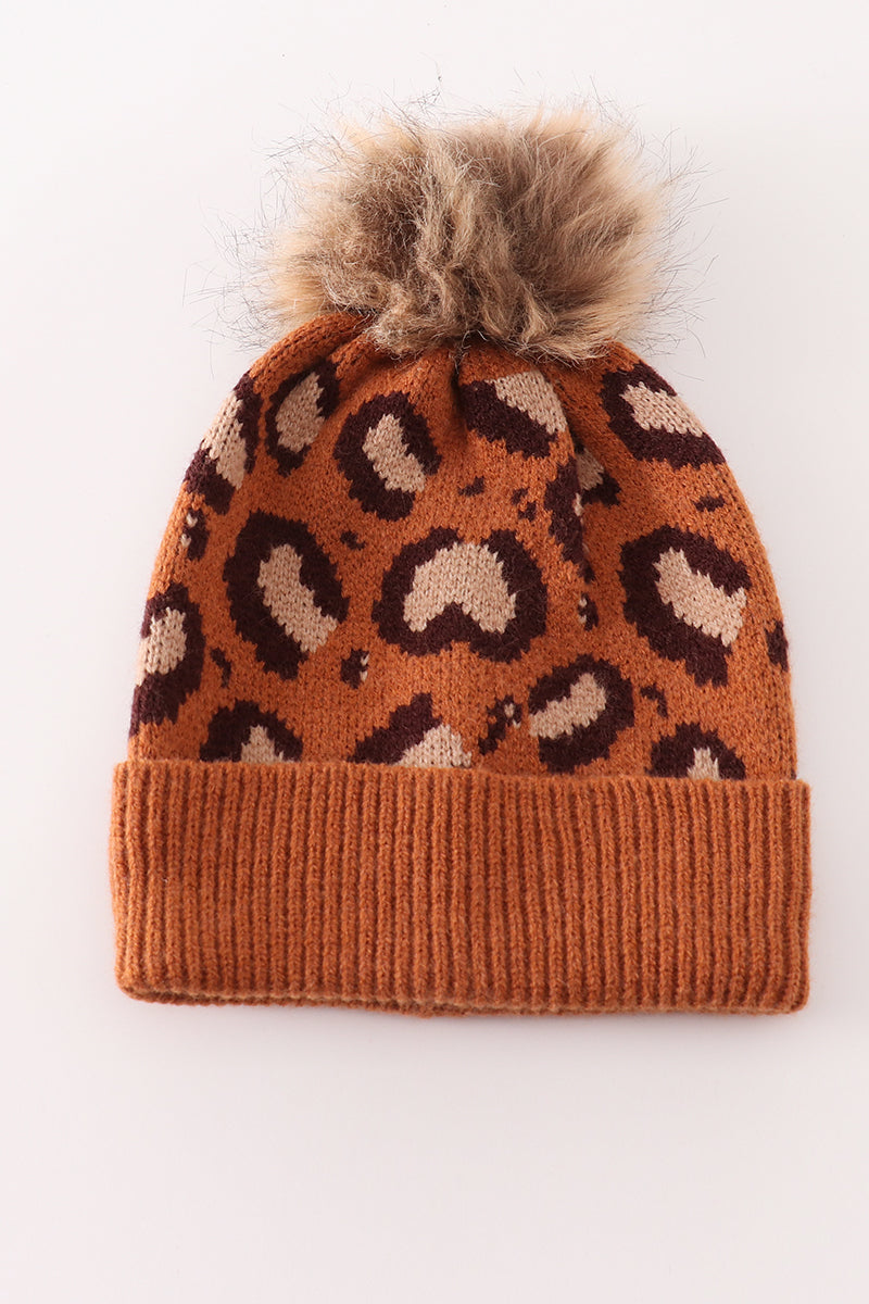 Leopard PomPom Beanie