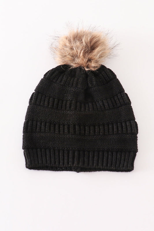 Black PomPon Beanie