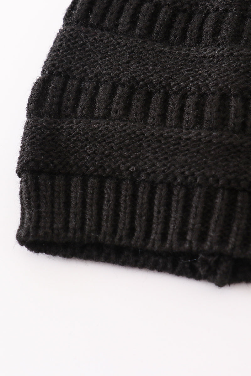 Black PomPon Beanie