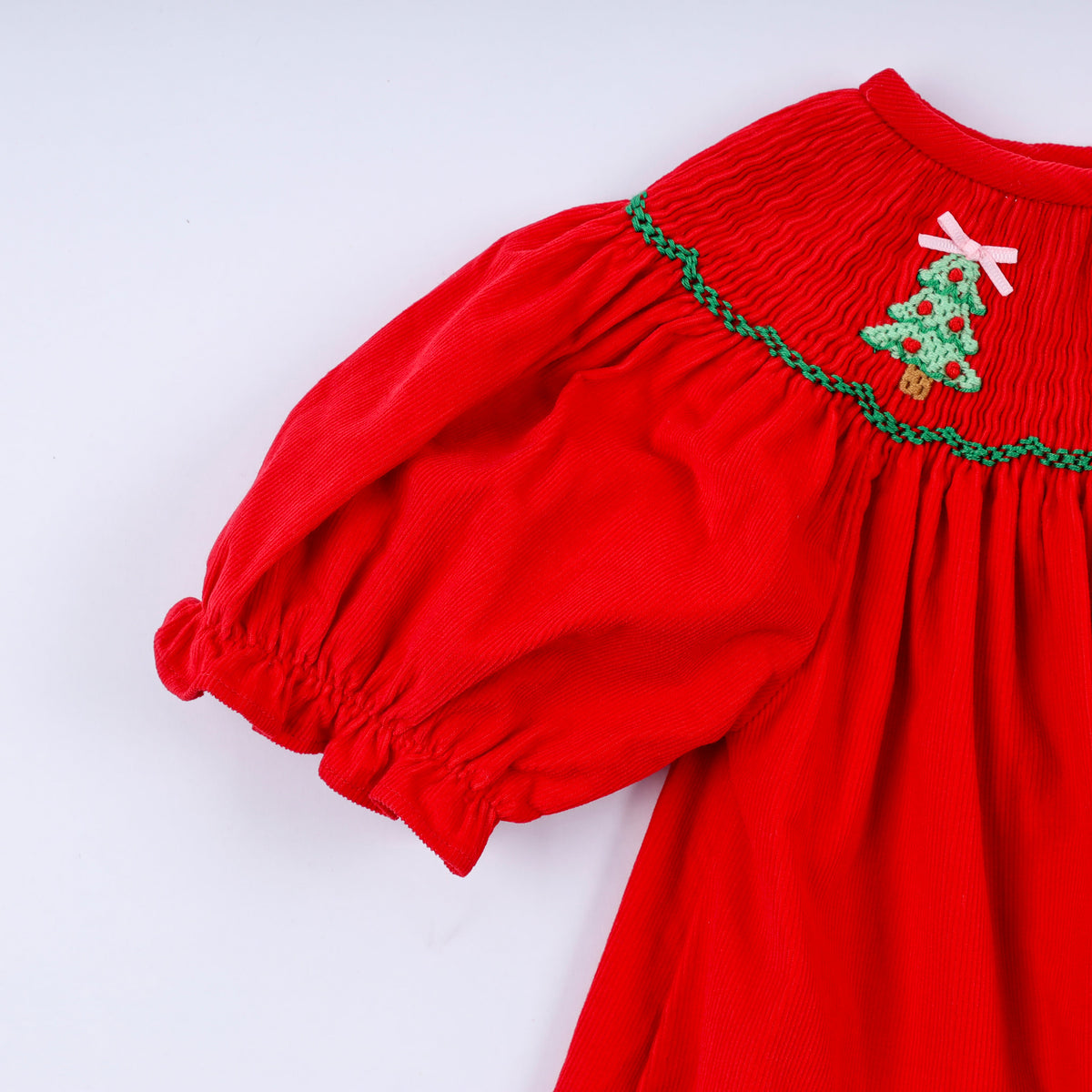 Christmas Tree Hand Smocked Dress
