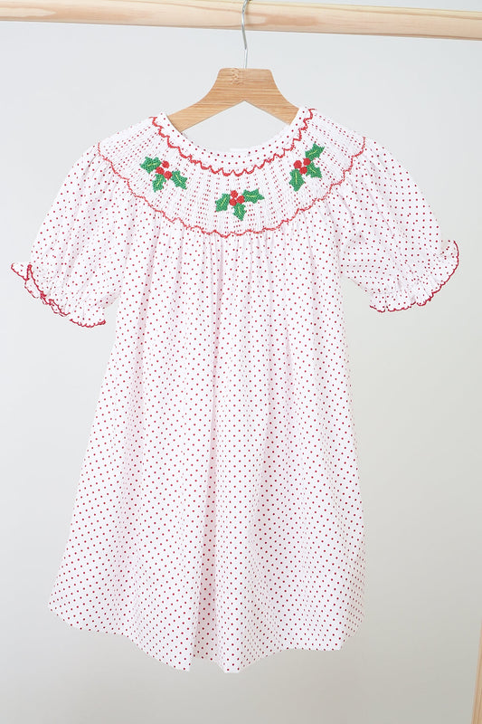 Christmas Hand Smocked Dress