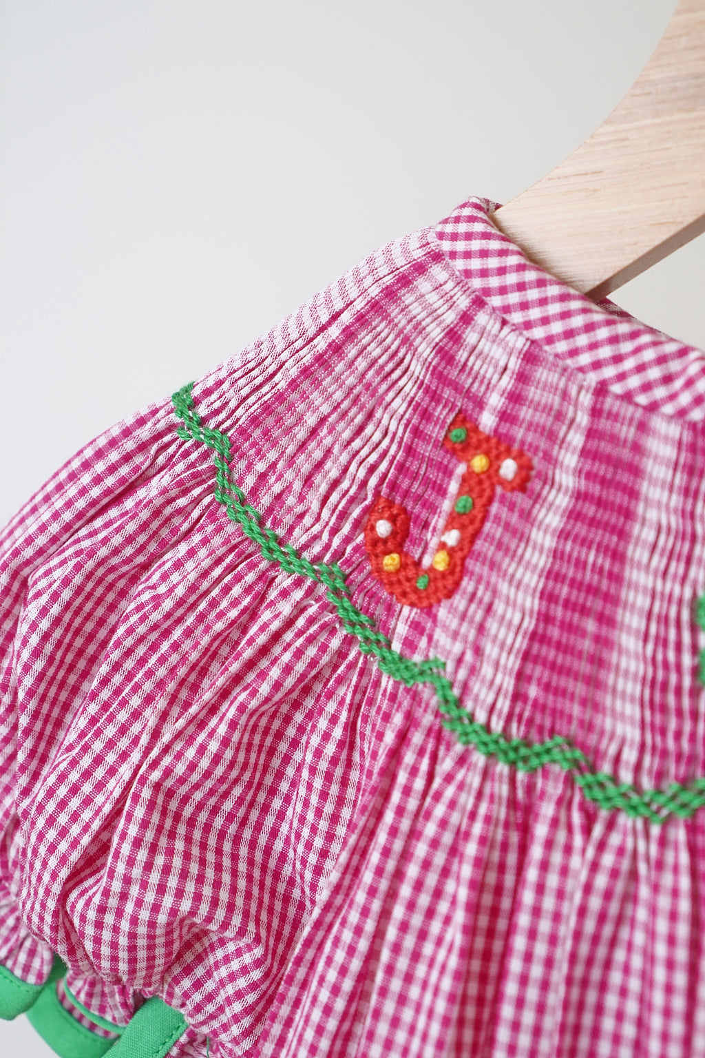 Pink Christmas "JOY" Smocked Romper