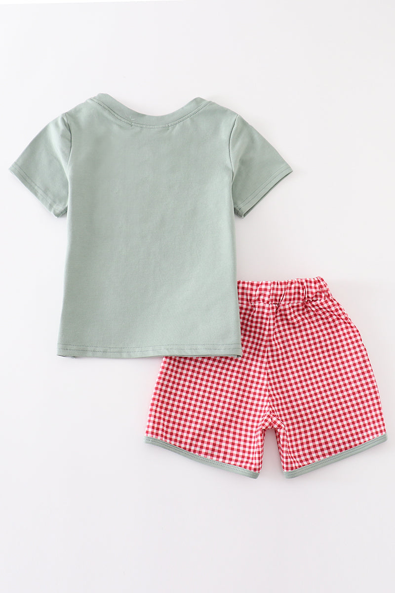 Green Farm Shorts Set