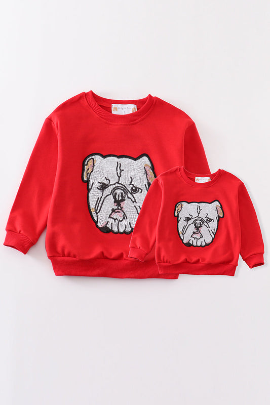 GA Bulldog Sequin Mom & Me Sweatshirt