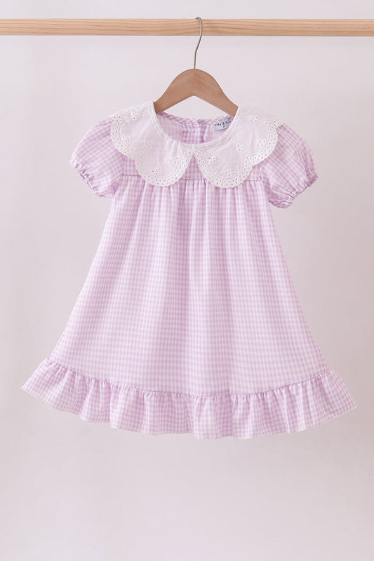 Gingham Lace Ruffle Dress