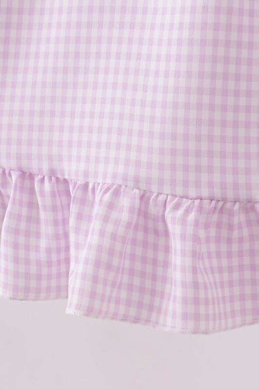 Gingham Lace Ruffle Dress