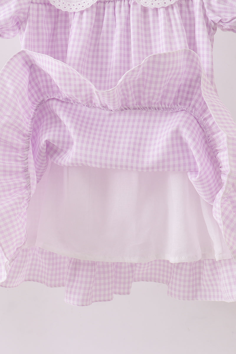 Gingham Lace Ruffle Dress