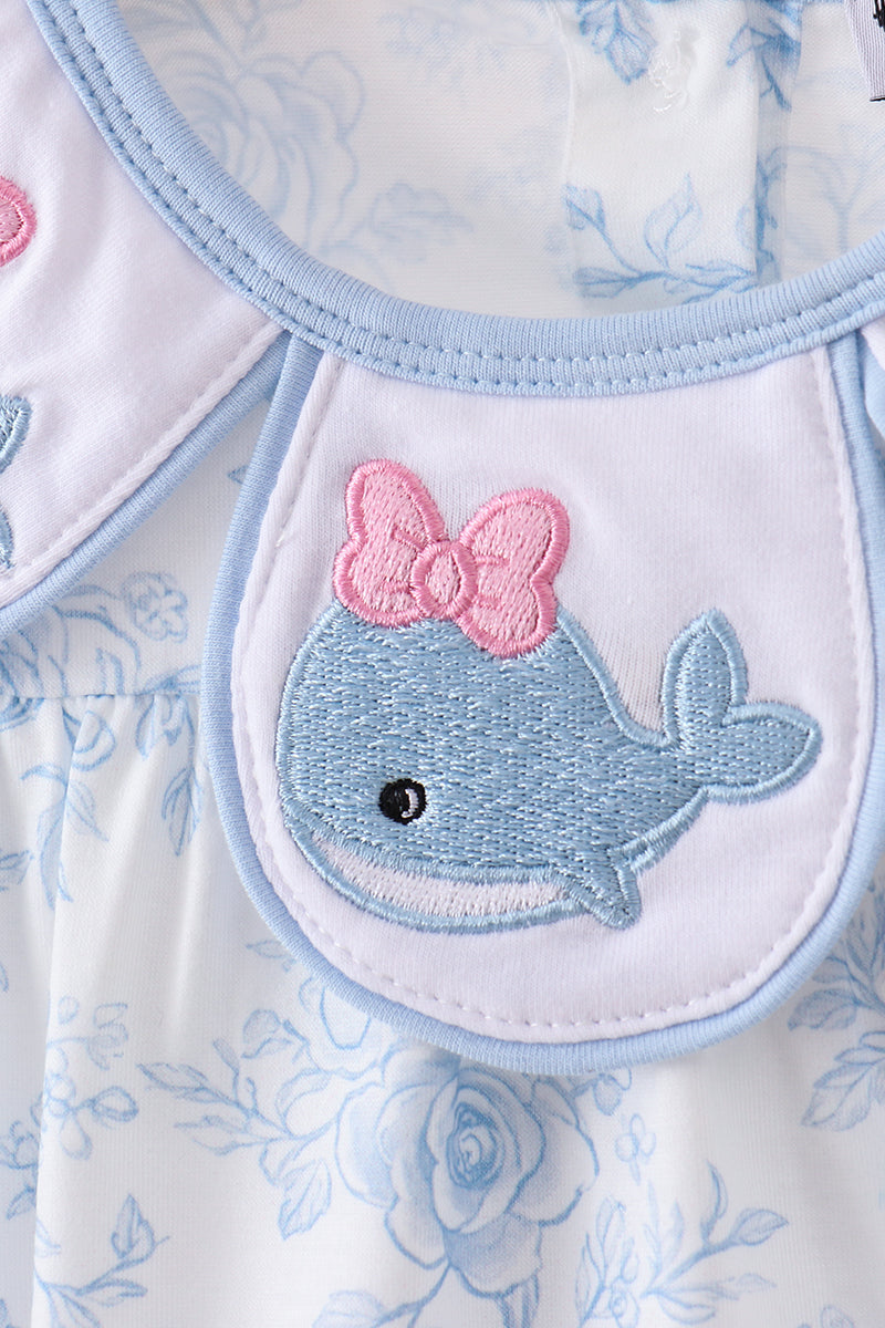 Whale Embroidered Bubble