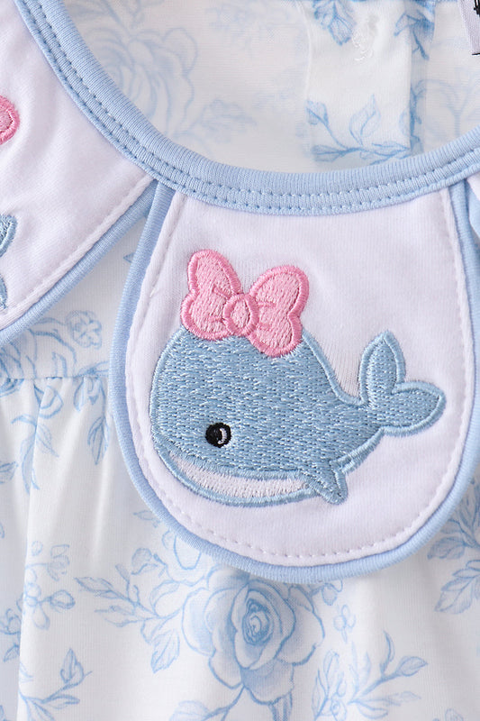 Whale Embroidered Bubble