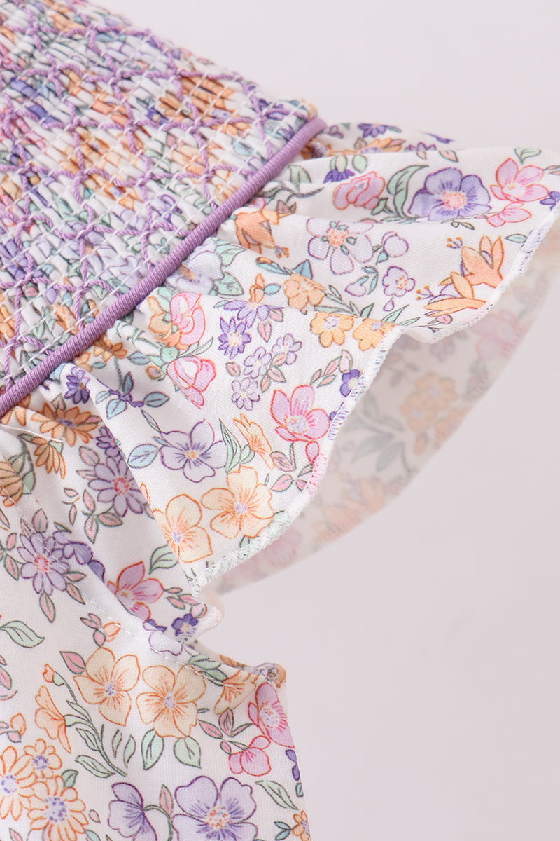 Floral Smocked Bubble