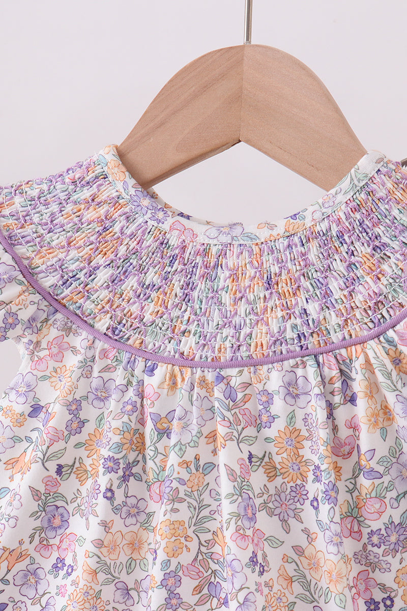 Floral Smocked Bloomer Set
