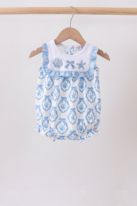Blue Shell Embroidered Bubble