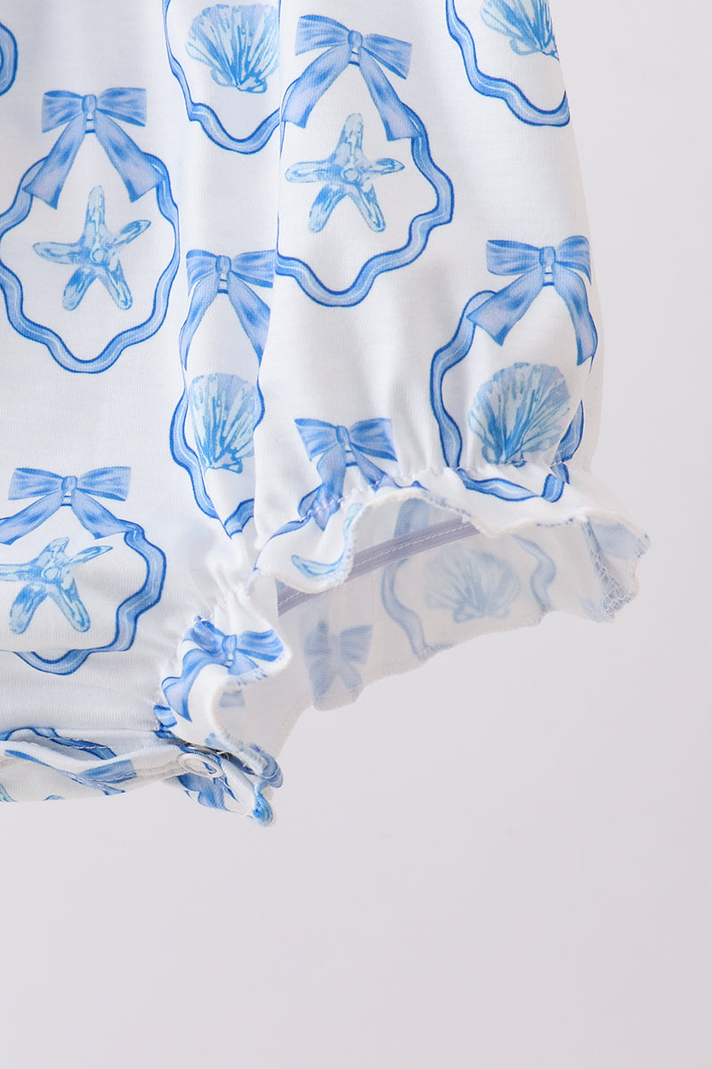 Blue Shell Embroidered Bubble