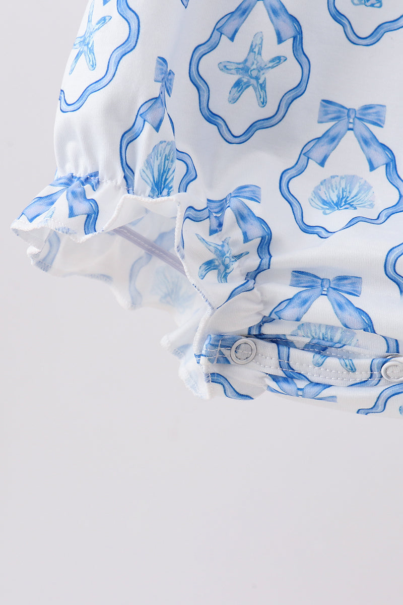 Blue Shell Embroidered Bubble