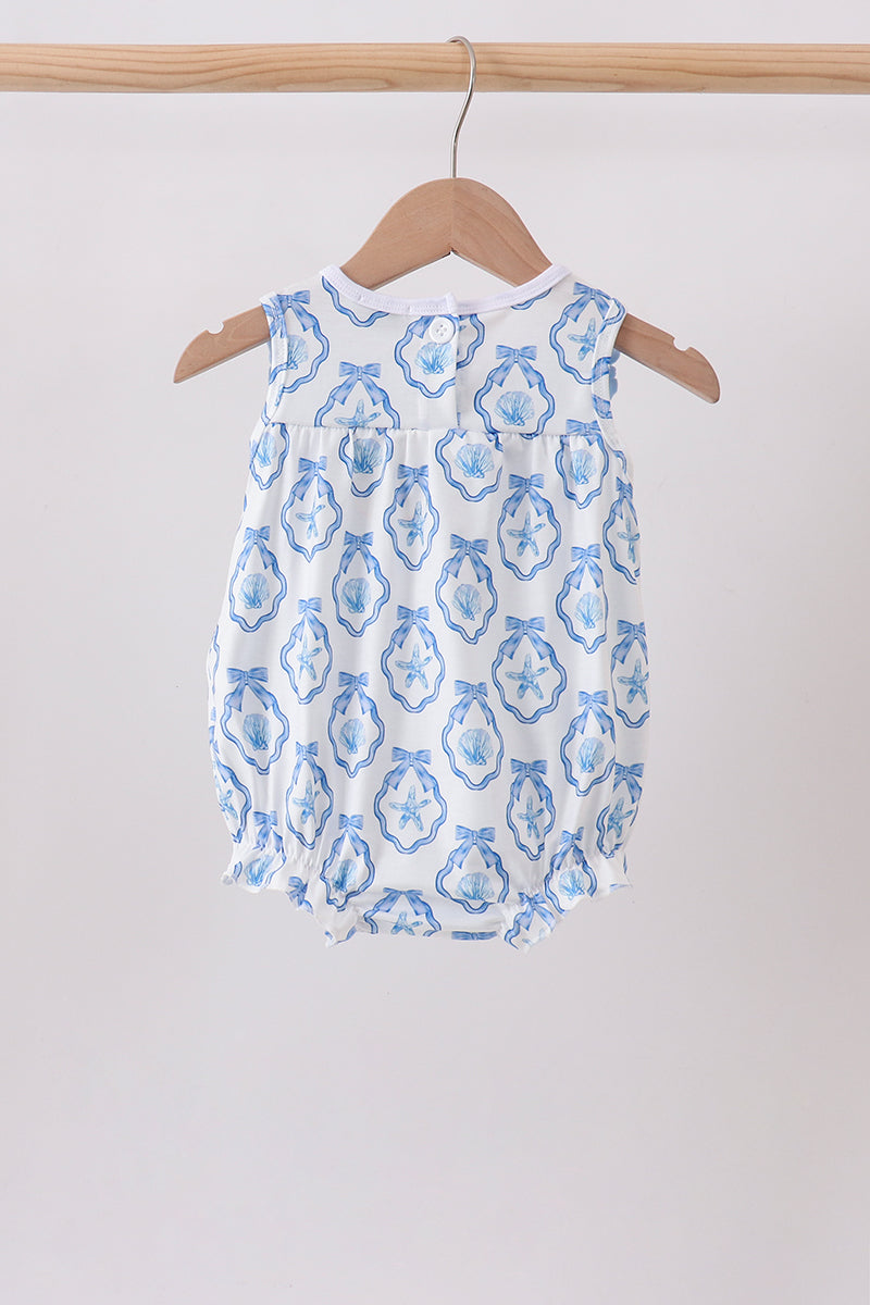 Blue Shell Embroidered Bubble