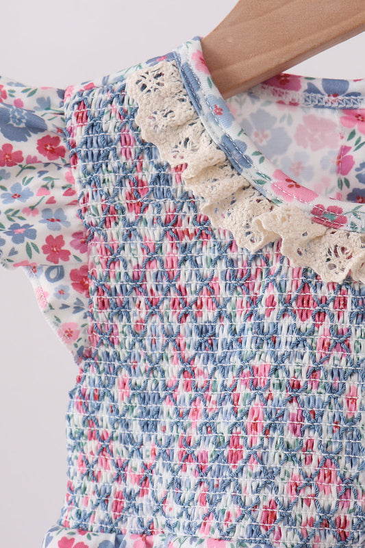 Floral Smocked Bubble