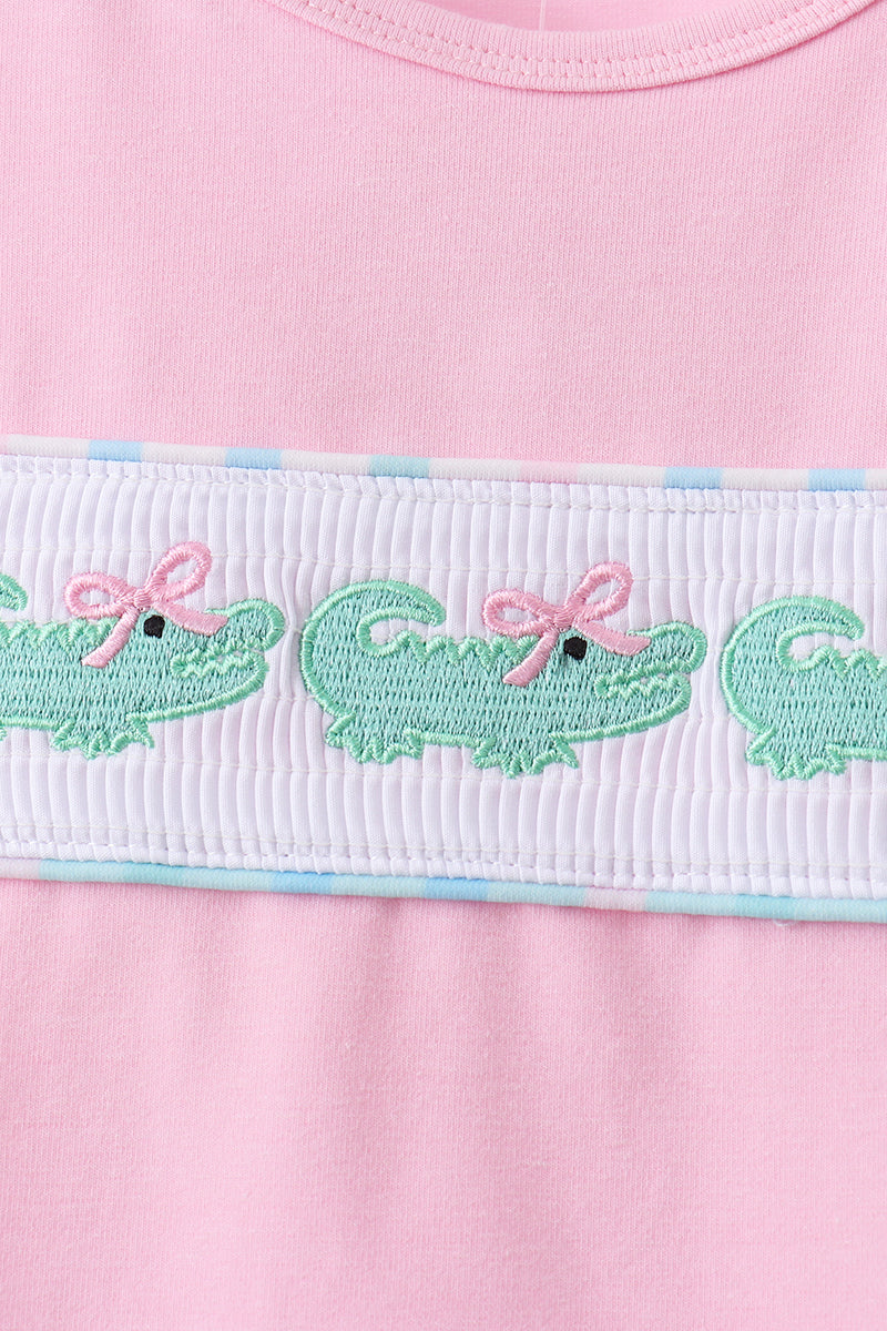 Crocodile Smocked Skorts Set