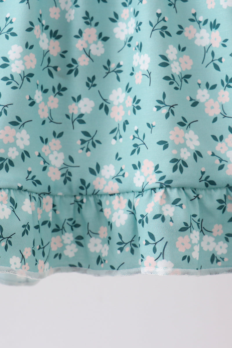 Floral Smocked Ruffle Bloomer Set