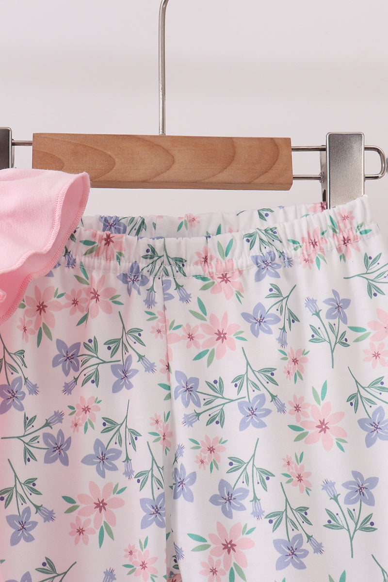 Pink Piggy Ruffle Pants Set