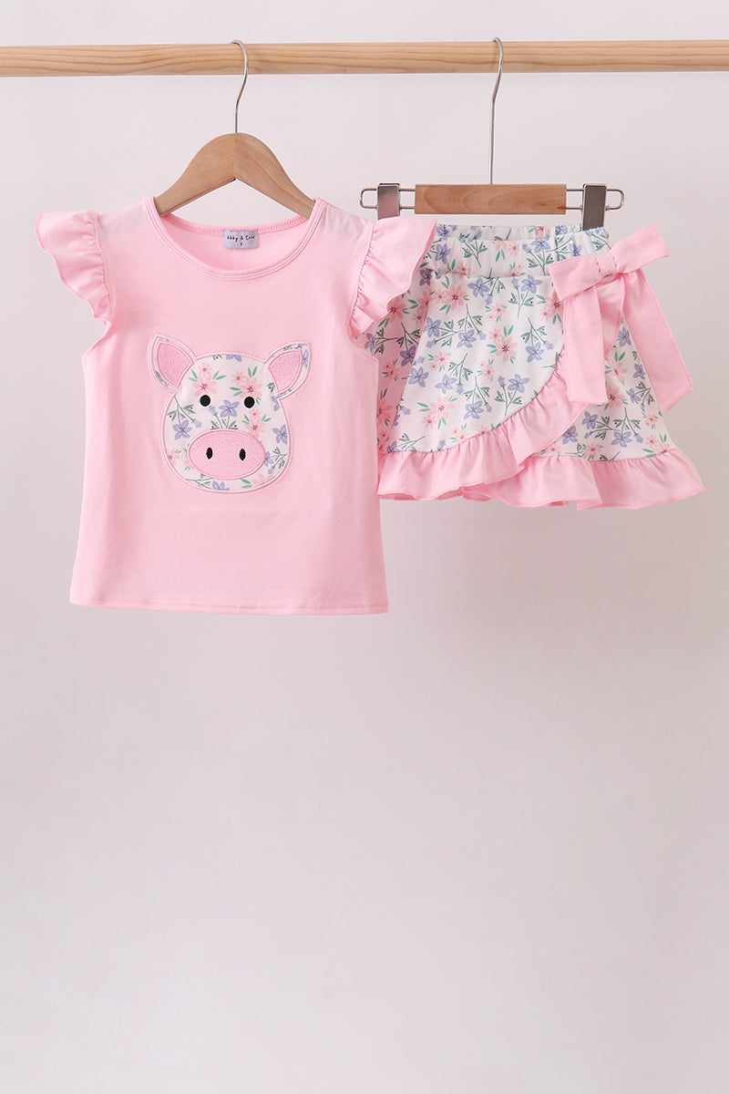 Piggy Ruffle Skorts Set