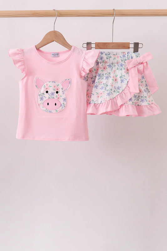 Piggy Ruffle Skorts Set