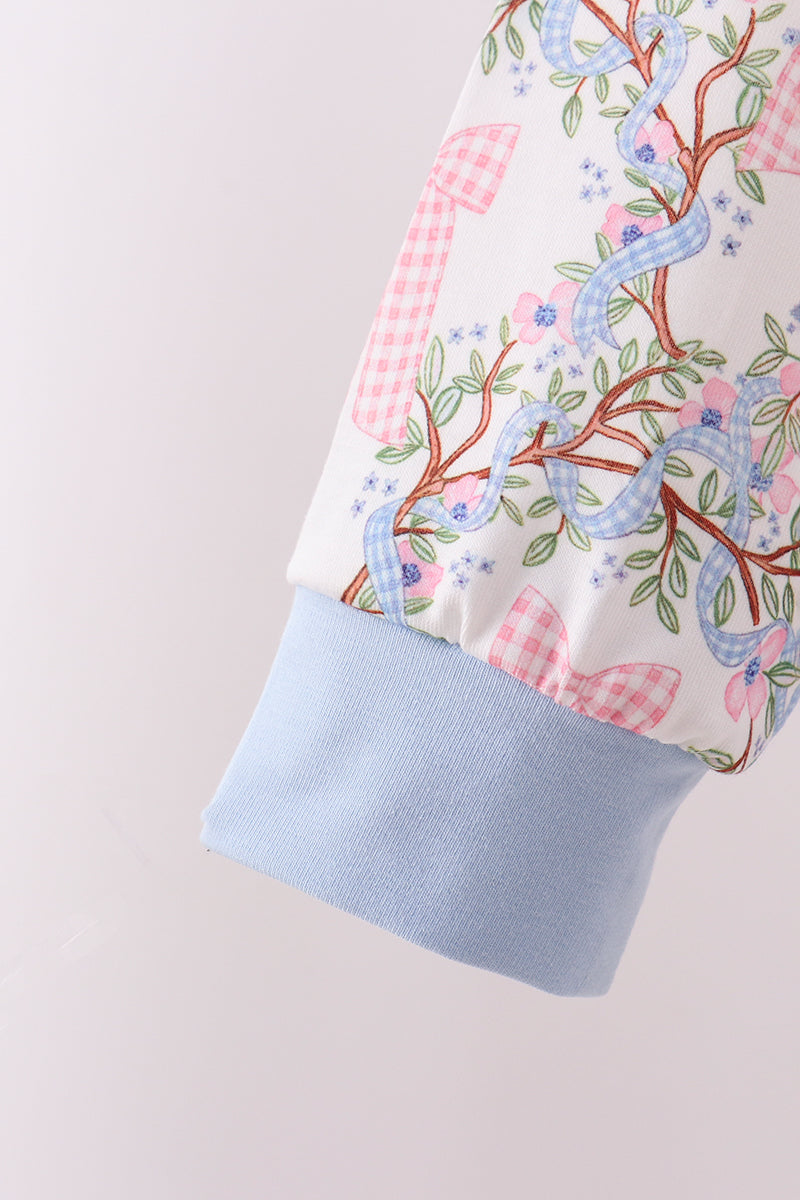 Blue Bow Skorts Set