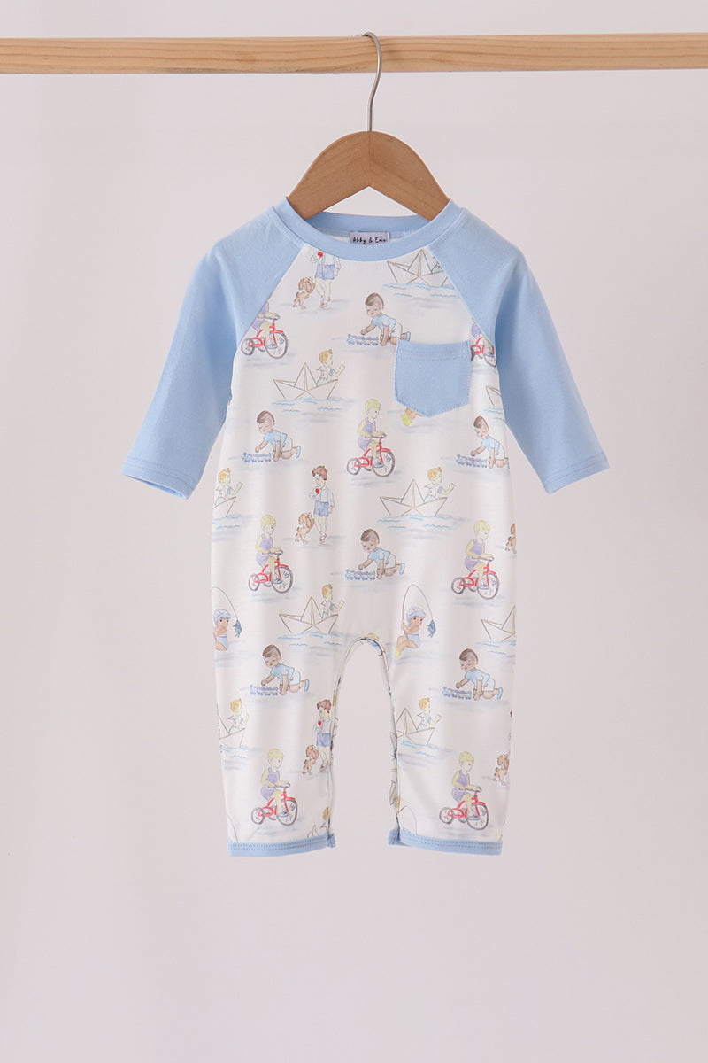Blue Adventure Pocket Romper