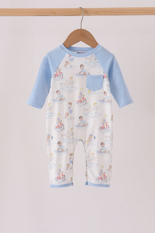 Blue Adventure Pocket Romper