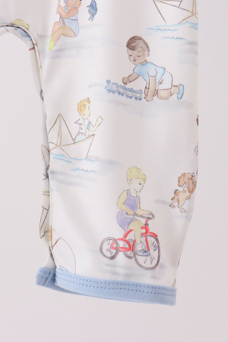 Blue Adventure Pocket Romper