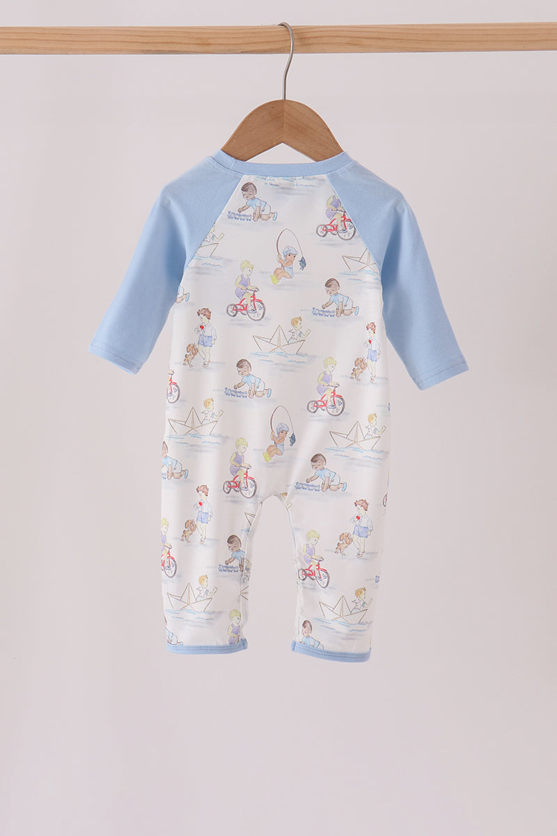 Blue Adventure Pocket Romper