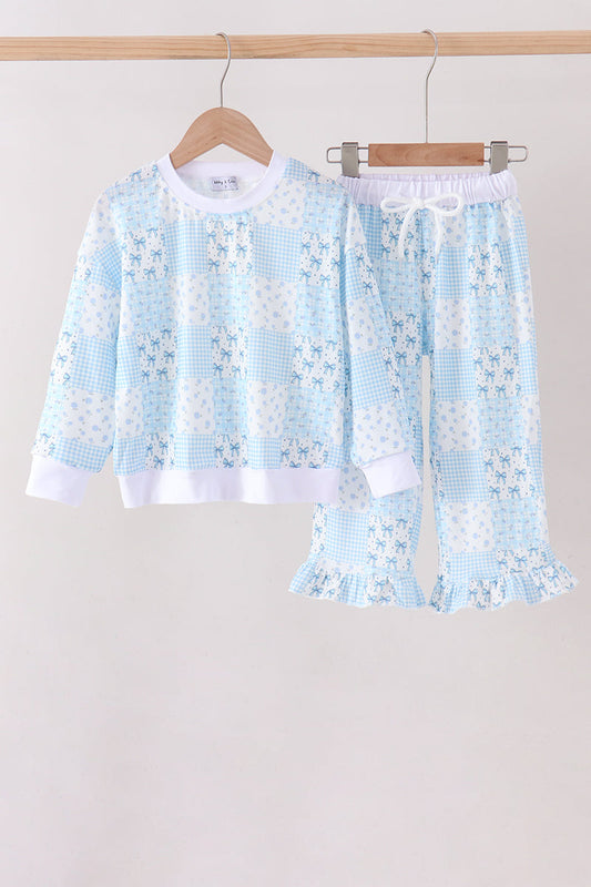 Blue Floral Mom & Me Set