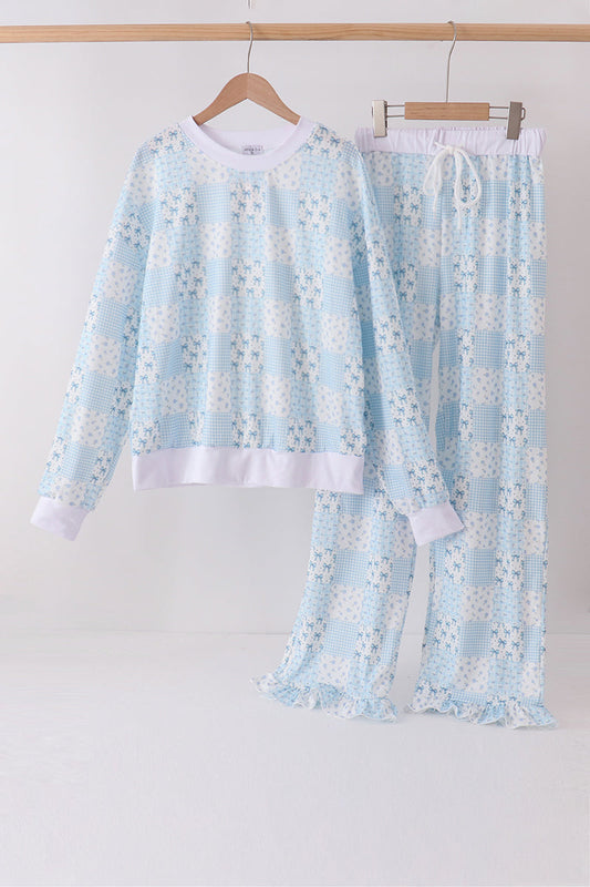 Blue Floral Mom & Me Set