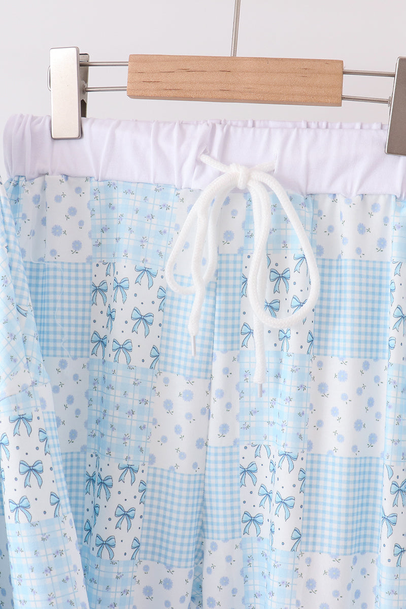 Blue Floral Mom & Me Set