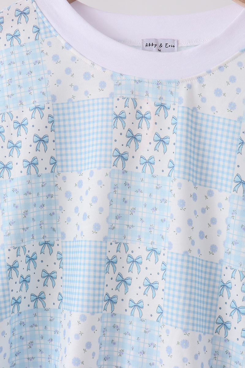 Blue Floral Mom & Me Set