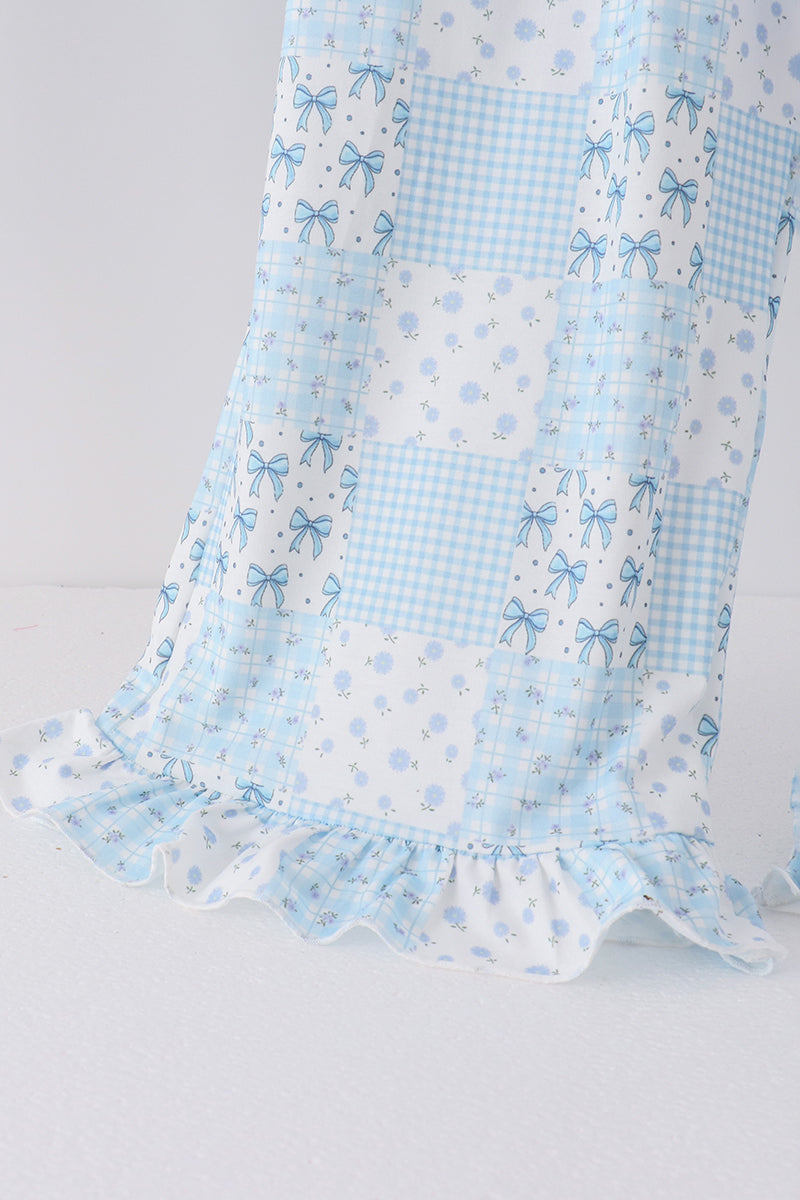 Blue Floral Mom & Me Set