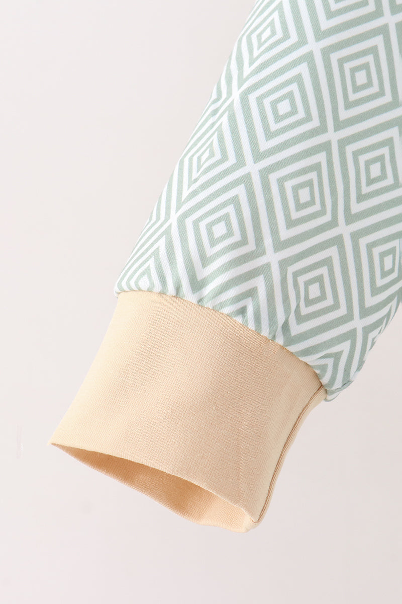 Khaki Geo Diamond pants Set