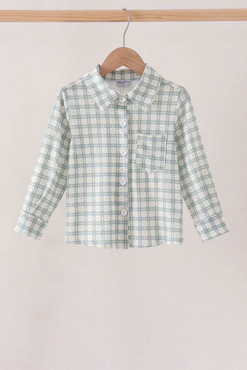 Sage Plaid Pocket Shirt