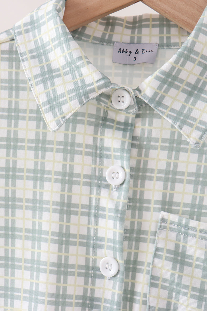 Sage Plaid Pocket Shirt
