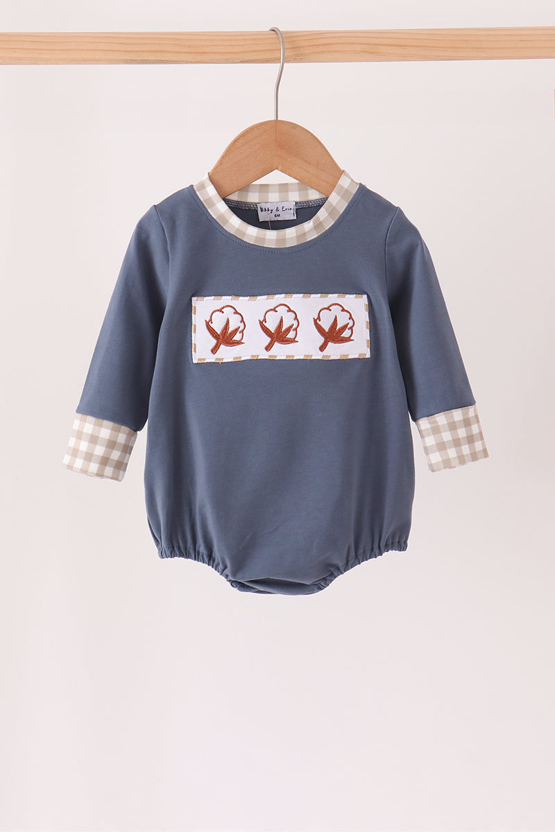 Cotton Embroidered Gingham Bubble