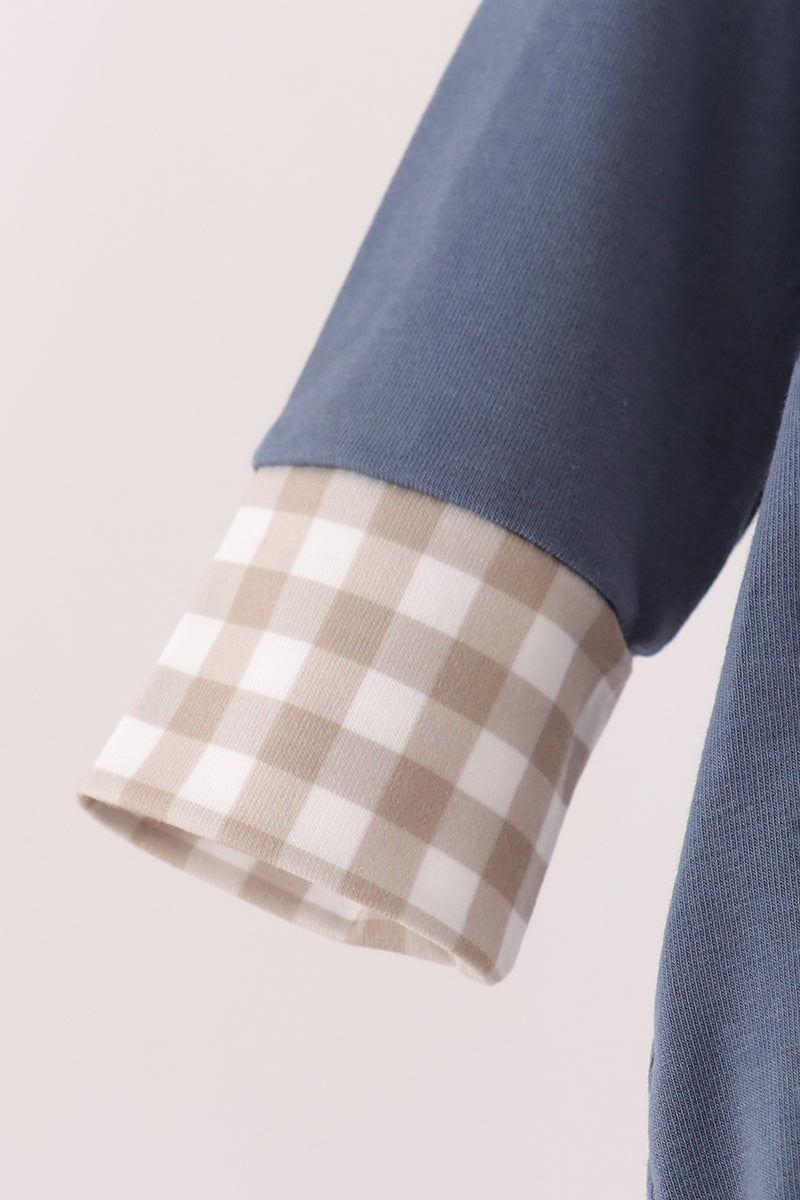 Cotton Embroidered Gingham Bubble