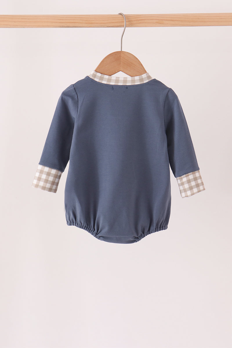 Cotton Embroidered Gingham Bubble