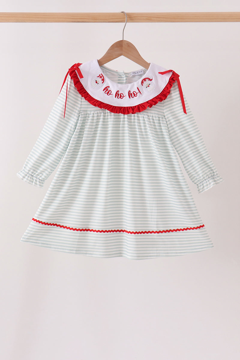 Santa Embroidered Ruffle Dress